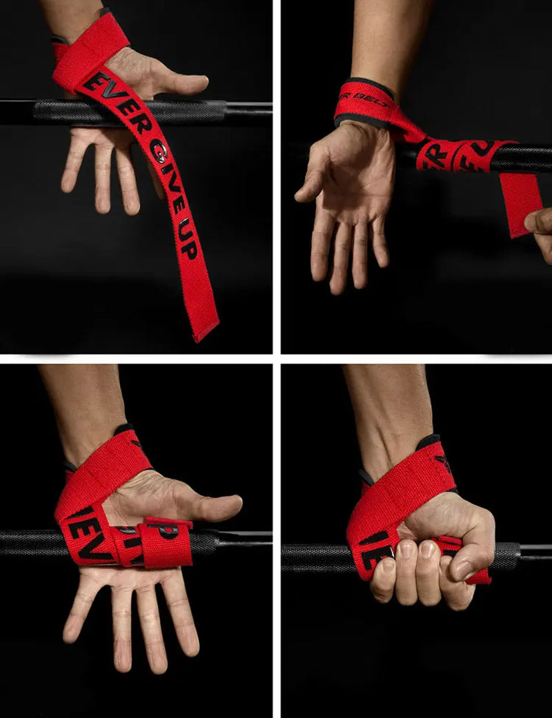 Professional Weight Lifting Wrist Straps with Non-Slip Flex Gel Grip for Bodybuilding and Gym Training