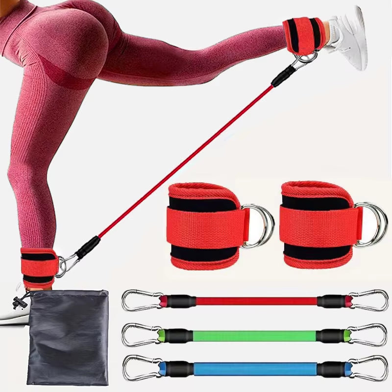 Professional Resistance Band Set with Ankle Straps for Fitness, Yoga, and Gym Workouts for Men and Women