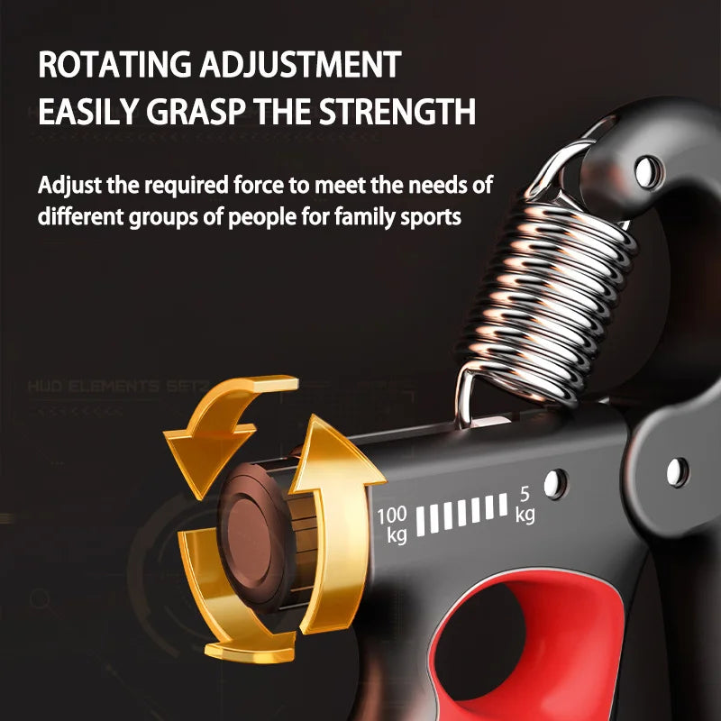 Adjustable Grip Strength Trainer for Muscle Recovery - 5-60/100/150Kg Hand Strengthening Device
