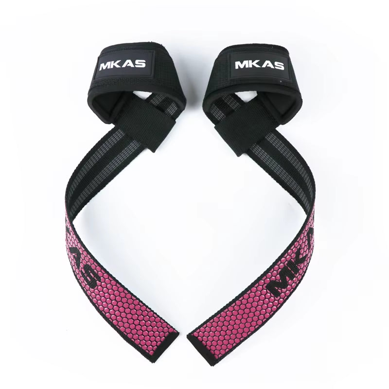 Professional Weight Lifting Wrist Straps with Non-Slip Flex Gel Grip for Bodybuilding and Gym Training