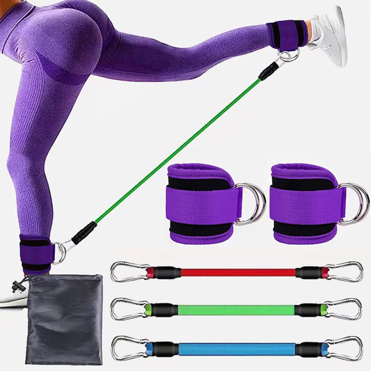 Professional Resistance Band Set with Ankle Straps for Fitness, Yoga, and Gym Workouts for Men and Women
