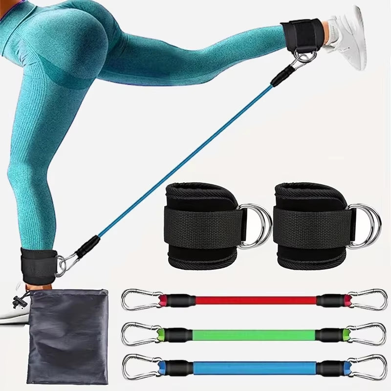 Professional Resistance Band Set with Ankle Straps for Fitness, Yoga, and Gym Workouts for Men and Women