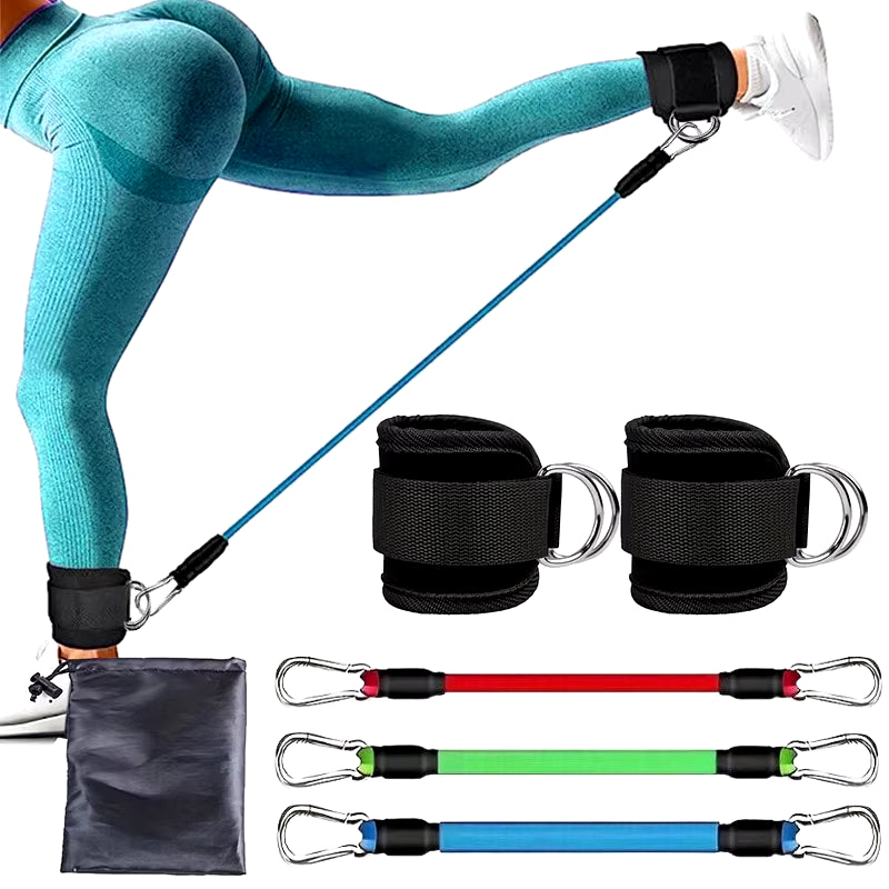 Professional Resistance Band Set with Ankle Straps for Fitness, Yoga, and Gym Workouts for Men and Women