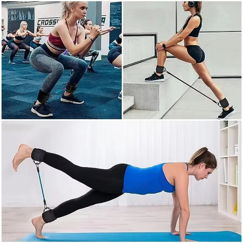 Professional Resistance Band Set with Ankle Straps for Fitness, Yoga, and Gym Workouts for Men and Women