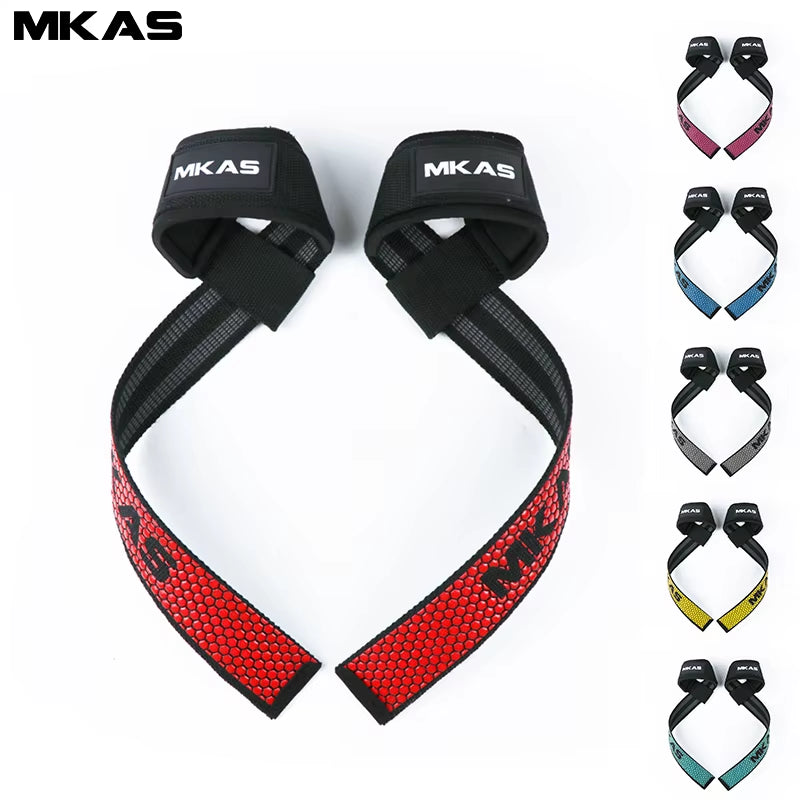 Professional Weight Lifting Wrist Straps with Non-Slip Flex Gel Grip for Bodybuilding and Gym Training