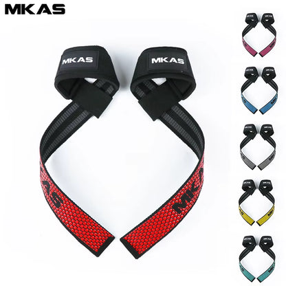 Professional Weight Lifting Wrist Straps with Non-Slip Flex Gel Grip for Bodybuilding and Gym Training