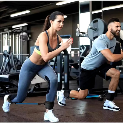 Professional Resistance Band Set with Ankle Straps for Fitness, Yoga, and Gym Workouts for Men and Women