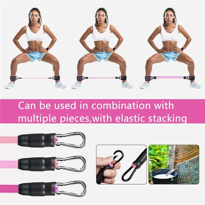 Professional Resistance Band Set with Ankle Straps for Fitness, Yoga, and Gym Workouts for Men and Women